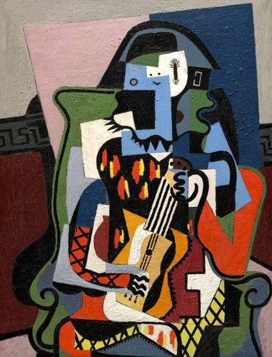 Picasso litografia musicista - picasso,, "musicista